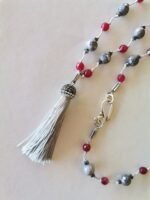 Ροζάριο με Γκρι Φούντα, Γκρι Ίασπι και Κόκκινο Νεφρίτη - Image 2