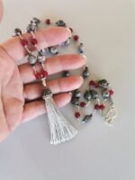 Ροζάριο με Γκρι Φούντα, Γκρι Ίασπι και Κόκκινο Νεφρίτη - Image 4