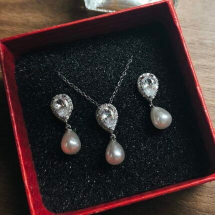 ''Crystal Dusk '' Νυφικό σετ κοσμημάτων σε ασημί