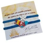 Σετ 2 βραχιολιών μπλε–λευκό χιονονιφάδα & μπότα - Image 6