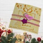 Γιορτινό Σετ 2 Βραχιολιών μπότα & νιφάδα σε μωβ–ροζ - Image 4