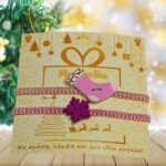 Γιορτινό Σετ 2 Βραχιολιών μπότα & νιφάδα σε μωβ–ροζ - Image 2