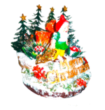 Γούρι 2026, ξύλινο επιτραπέζιο διακοσμητικό δύο επιπέδων -Χριστουγεννιατικο Χιονισμενο Δασος- - Image 3