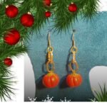 Χειροποιητα Σκουλαρικια -Κολοκυθες - απο πολυμερικο πηλο και ατσαλι - Image 3