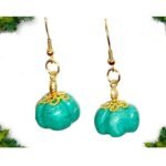 Χειροποιητα Χριστουγεννιατικα Σκουλαρικια -Κολοκυθες - απο πολυμερικο πηλο και ατσαλι