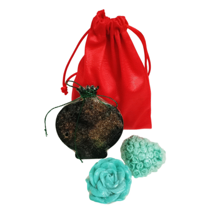 Σαπουνάκια διακοσμητικά πράσινο ρόδι, πράσινο λουλούδι, καρδιά