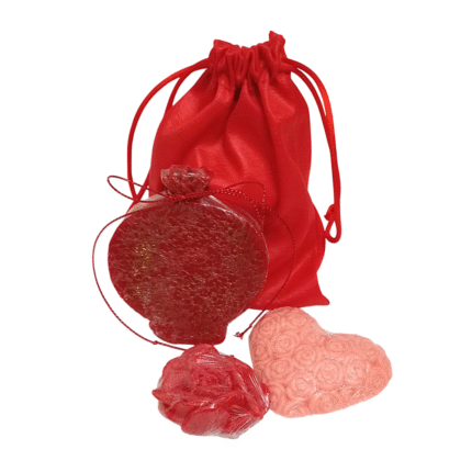 Σαπουνάκια διακοσμητικά κόκκινο ρόδι, λουλούδι, ροζ καρδιά