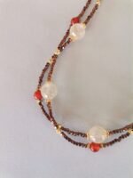 Δίσειρο Κολιέ με Citrine, Κορνεόλη και Αιματίτες - Image 5