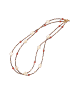 Δίσειρο Κολιέ με Citrine, Κορνεόλη και Αιματίτες