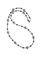 Κολιέ με Γκρι Όστρακο, Μαύρο Όνυχα και Κόκκινο Jade