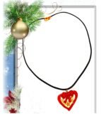 Χειροποιητο κολιε Γουρι 2026, με καρδια απο πολυμερη πηλο και υγρο γυαλι σε μαυρο κορδονι - Image 6