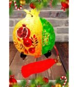 Χειροποίητο διακοσμητικο γούρι 2026, ξύλινο ρόδι με μεγάλη κόκκινη φούντα - Image 3