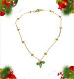 Χειροποιητο κολιε Γουρι 2026, με γκι και ατσαλινη αλυσιδα με αστερακια - Image 3