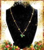 Χειροποιητο κολιε Γουρι 2026, με γκι και ατσαλινη αλυσιδα με αστερακια - Image 2