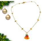 Χειροποιητο κολιε Γουρι 2026, με καμπανουλες και ατσαλινη αλυσιδα με αστερακια - Image 3