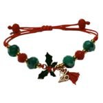 Χειροποίητο βραχιολάκι γούρι 2026 με γκι πράσινο - κόκκινο - Image 7