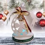 Γούρι 2026 πέταλο από σκόνη πορσελάνης με LED ρεσό