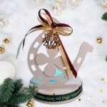 Γούρι 2026 πέταλο από σκόνη πορσελάνης με LED ρεσό - Image 2