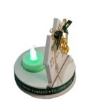 Γούρι 2026 σπίτι από σκόνη πορσελάνης με LED ρεσό - Image 3