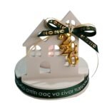 Γούρι 2026 σπίτι από σκόνη πορσελάνης με LED ρεσό - Image 4