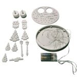 Λευκό χριστουγεννιάτικο χωριό πορσελάνης με LED - Image 4