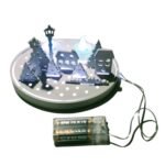 Λευκό χριστουγεννιάτικο χωριό πορσελάνης με LED - Image 3