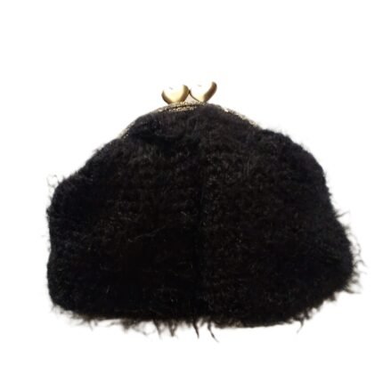 Χειροποίητο πλεκτό πορτοφόλι με vintage πλαίσιο