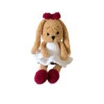 Χειροποίητο Πλεκτό Κουνελάκι Amigurumi με Φόρεμα – Μαλακό Παιδικό Λούτρινο Δώρο - Image 4