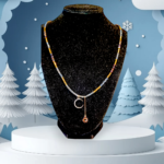 Χειροποιητο Κολιε με Ημιπολυτιμο Λιθο Αιματιτη ,μενταγιον σεληνη με στρας και ηλιο - Image 6