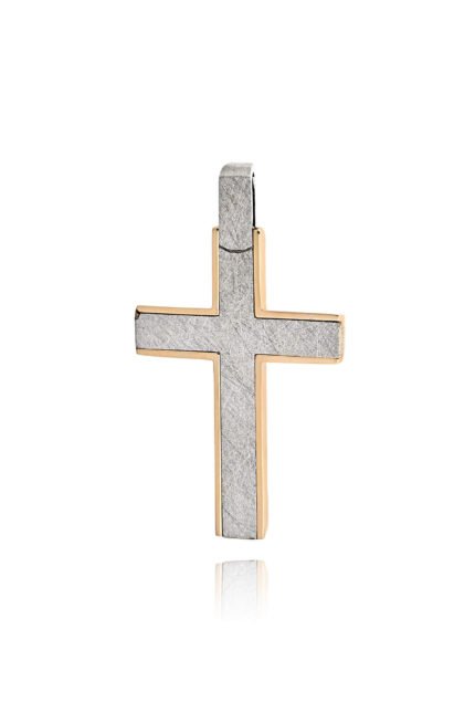 Σταυρός Βάπτισης Val΄Oro για Κορίτσι Ροζ Λευκό Χρυσό Κ14 με Πέτρες Ζιργκόν 038559 1