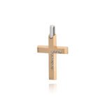 Σταυρός Βάπτισης Val΄Oro για Κορίτσι Ροζ Λευκό Χρυσό Κ14 με Πέτρες Ζιργκόν 038559