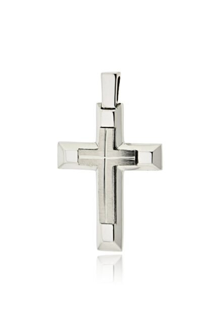 Σταυρός Βάπτισης για Αγόρι Val΄Oro Σκέτος από Λευκό Χρυσό Κ14 039735