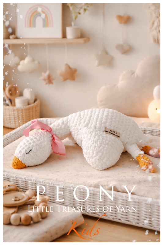 Χειροποίητη βελουδινη χηνα amigouroumi