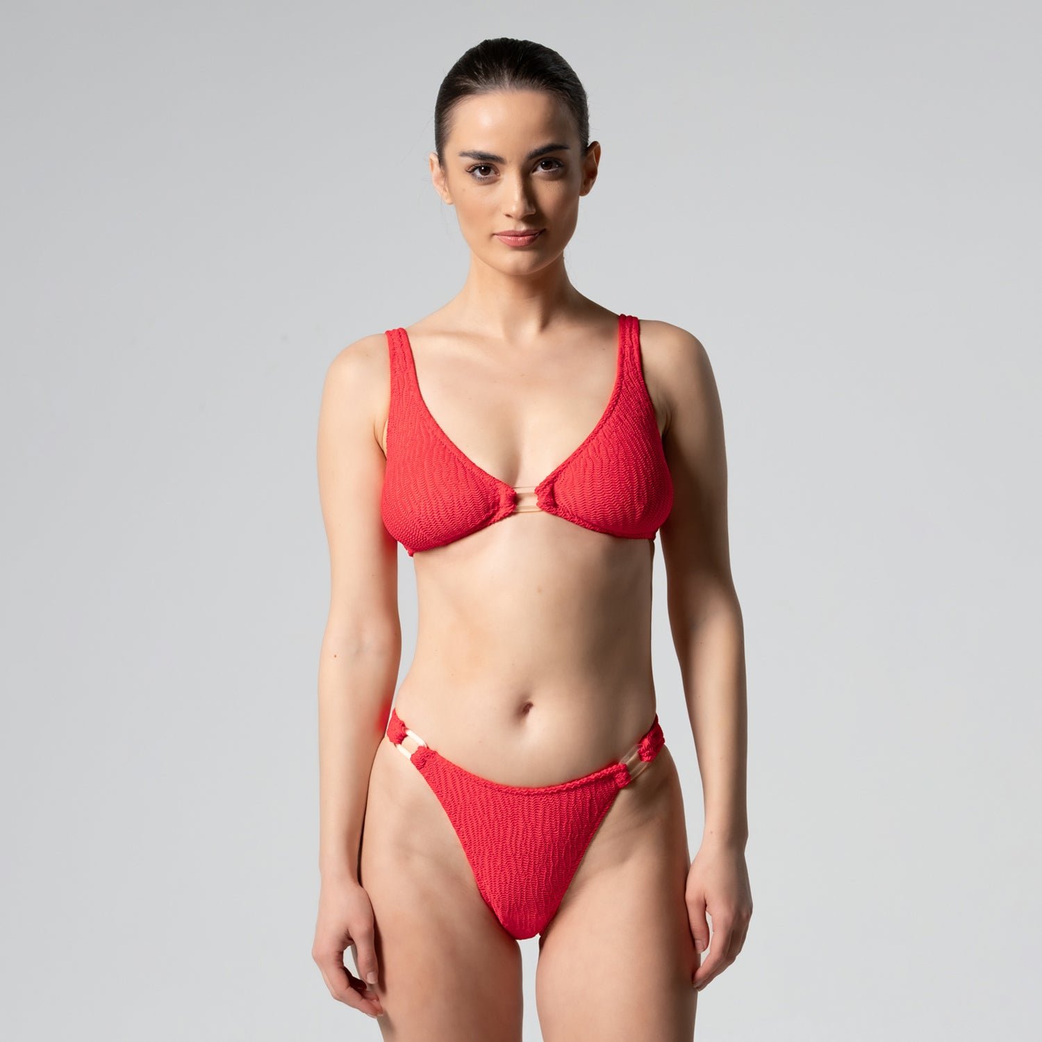 Evelyn-Red-Crinkle Swimwear
