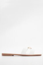 Flat Σανδάλια με Ανοίγματα στο Πλάι - Λευκό