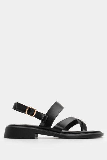 Flat Σανδάλια με Λουράκια - Μαύρο