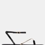 Flat Σανδάλια με Μεταλλική Λεπτομέρεια & Μπαρέτα - Μαύρο