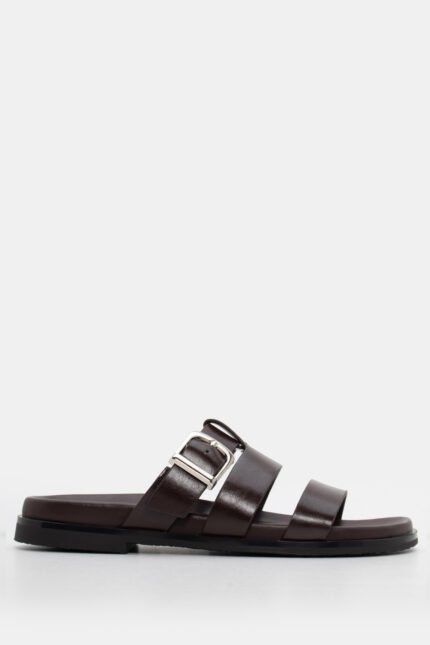 Flat Σανδάλια με Τόκα - Καφέ Σκούρο