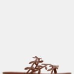 Flat Σανδάλια με Φύλλα - Καφέ