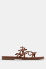 Flat Σανδάλια με Φύλλα - Καφέ