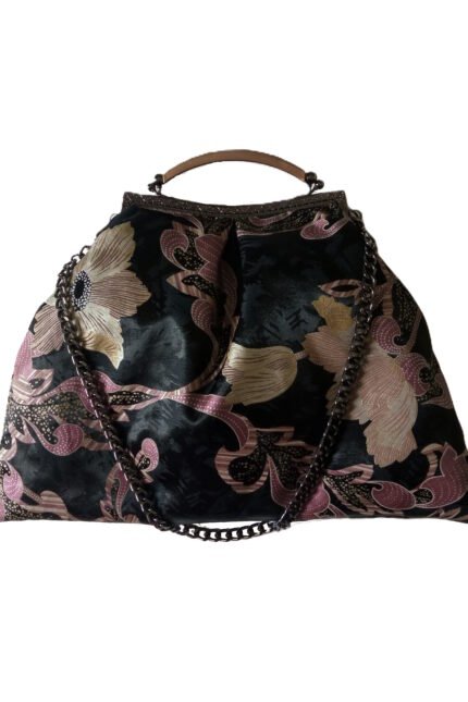 Τσάντα χειροποίητη χειρός και ώμου σε στυλ vintage, floral