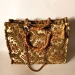 Χειροποίητη τσάντα tote, από ύφασμα σε στυλ vintage, χειρός και ώμου