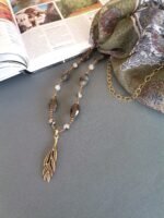 Ατσάλινο Κολιέ με Λαμπραντορίτη και Πρενίτη - Image 5