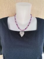 Κολιέ με Μωβ Jade και Μοτίφ Καρδιά - Image 2