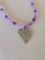 Κολιέ με Μωβ Jade και Μοτίφ Καρδιά - Image 3