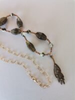 Ατσάλινο Κολιέ με Λαμπραντορίτη και Πρενίτη - Image 6