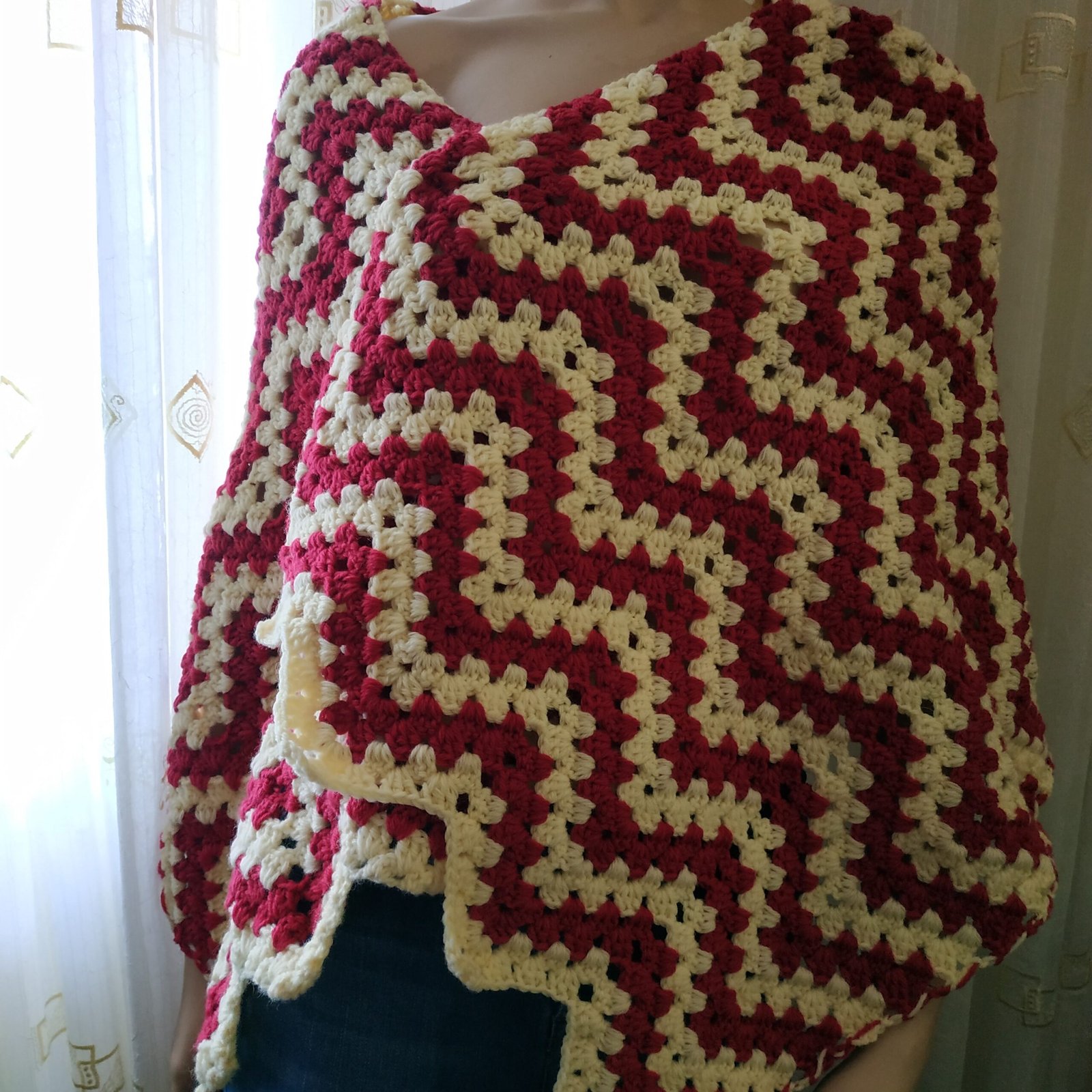 IMG_20260208_1205377 Μάλλινο κασκόλ δίχρωμο με σχέδιο ζιγκ ζαγκ - Image 1