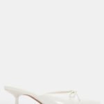 Mules Μυτερά με Διακοσμητικό Φιόγκο - Λευκό