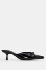 Mules Μυτερά με Διακοσμητικό Φιόγκο - Μαύρο