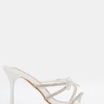 Mules με Διακοσμητική Πεταλούδα & Strass - Λευκό